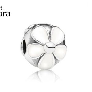 Authentic Pandora Darling Daisy Clip 925 Silver and White Enamel